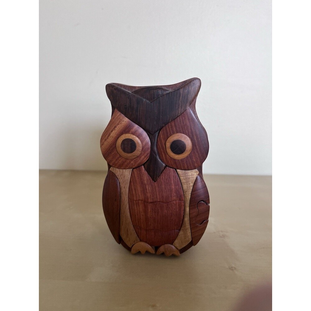 3D Puzzle Box - Owl Handcrafted Wood Puzzle - Jewelry Trinket Box